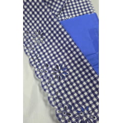 Bordado Inglês Modelo 2030-X/07 6cm Xadrez Azul Marinho - Peça 10m