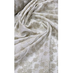 Cambraia Bordada Palermo Off White com Ouro Velho