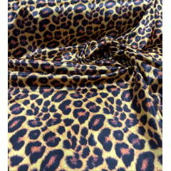 Cetim Estampado Digital Animal Print Onça