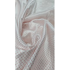 Cetim Estampado Mini Poá Vermelho