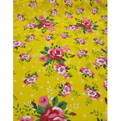 Chitão Estampado Fundo Amarelo 142B