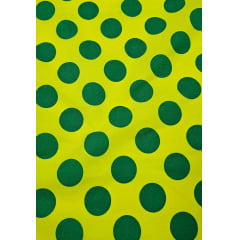 Chitão Estampado Fundo Amarelo Bola Verde