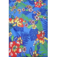 Chitão Estampado Fundo Azul 40C