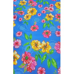 Chitão Estampado Fundo Azul com Mandalas 35C