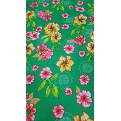 Chitão Estampado Fundo Verde com Mandalas