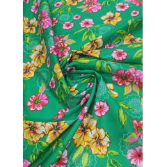Chitão Estampado Fundo Verde com Mandalas