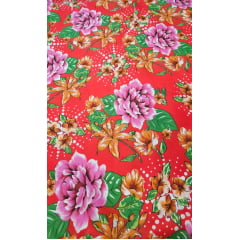 Chitão Estampado Fundo Vermelho 51A