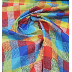 Chitão Estampado Xadrez Colorido