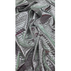 Couro Matelassê Prata Brilhante