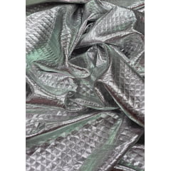 Couro Matelassê Prata Brilhante