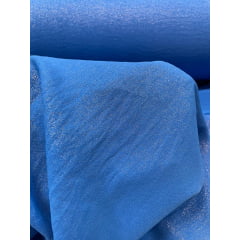 Crepe Air Flow Duna com Foil Azul Turquesa