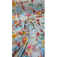 Crepe Duna Digital Flores Coloridas 132A