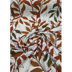 Crepe Duna Digital Fundo Creme Floral 124B