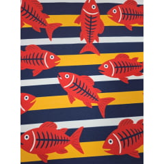 Crepe Duna Digital Peixes Listrados