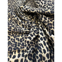 Crepe Haya Estampado Animal Print Jaguatirica