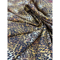 Crepe Haya Estampado Animal Print Onça