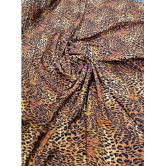 Crepe Haya Estampado Animal Print Onça