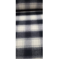 Flanela Sarjada Pesada Preto e Branco  Renaux 100% Algodão