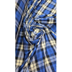 Flanela Xadrez Azul  Renaux 100% Algodão