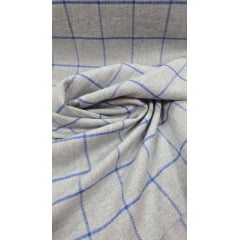 Flanela Xadrez Cinza e Azul Renaux 100% Algodão Flanela Xadrez Cinza e Azul Renaux 100% Algodão