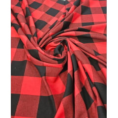 Flanela Xadrez Vermelho com Preto Maior