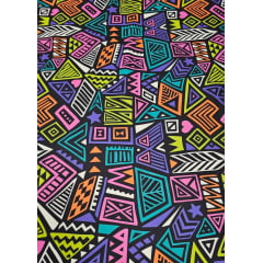 Gabardine Two Way Estampado África Digital Colorido