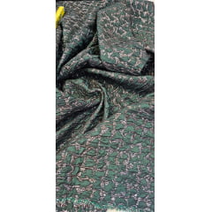 Jacquard Adamascado com Lurex Verde Floresta