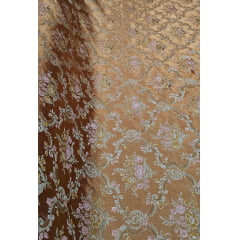 Jacquard Gobelem de Viscose Floral Fundo Bronze