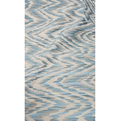 Jacquard Gobelem de Viscose Tipo Chevron Azul 