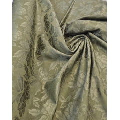 Jacquard Gobelem de Viscose Verde Oliva Floral 02