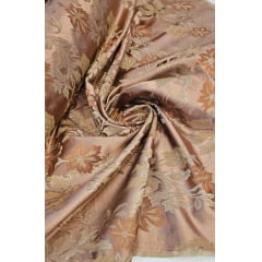 Jacquard Gobelem  Dupla Face Calux  Floral Cobre