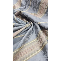 Jacquard Gobelem Pesado Adamascado Tapecol Prata