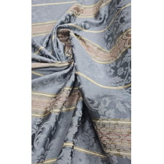 Jacquard Gobelem Pesado Adamascado Tapecol Prata