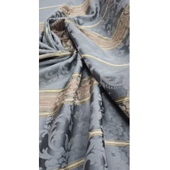 Jacquard Gobelem Pesado Adamascado Tapecol Prata