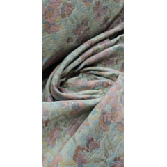 Jacquard Gobelem Pesado Adamascado Tapecol Verde Menta Floral