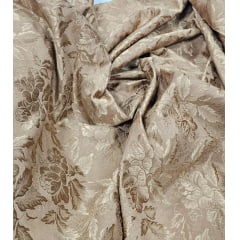 Jacquard Gobelem Pesado Floral Marrom