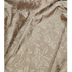 Jacquard Gobelem Pesado Floral Marrom