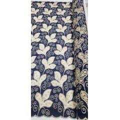 Layse Richelieu Bicolor African Azul Marinho e Kaki