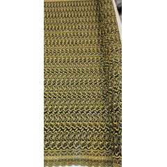 Layse Austríaca Preto Bordada com Fio Metálico Dourado  