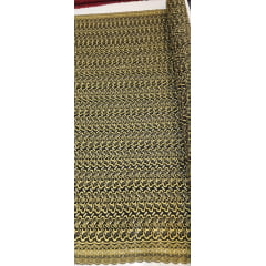 Layse Austríaca Preto Bordada com Fio Metálico Dourado  