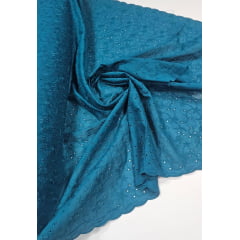Layse Bordada Azul Petróleo  Modelo I92   