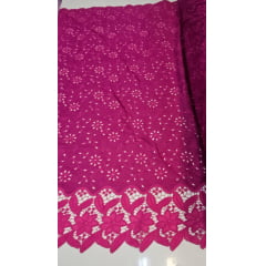 Layse Bordada Barrada em Guipir Pink Modelo I25