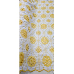 Layse Bordada Bicolor Fundo Branco com Amarelo Modelo I33