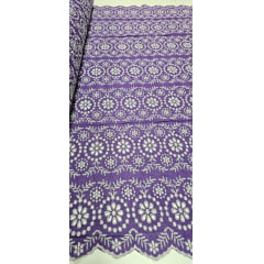 Layse Bordada Bicolor Fundo Roxo com Bordado Branco Modelo 17