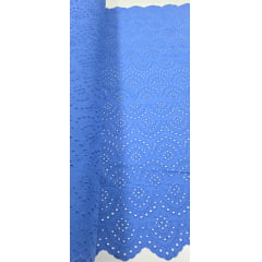 Layse Bordada Florença com Bico Azul Celeste