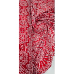 Layse Bordada Mandalas Vermelho e Branco