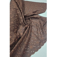 Layse Bordada Marrom Chocolate  Modelo I92