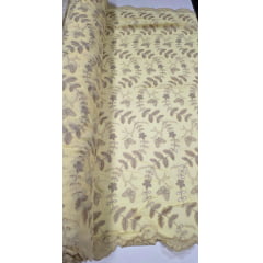 Layse Bordada Premium 3D Bicolor Amarelo com Kaki