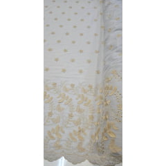 Layse Bordada Premium 3D Bicolor Cinza Claro com Kaki