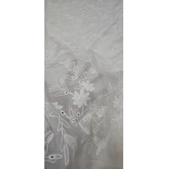 Layse Bordada Premium Bologna Cordonê Off White 